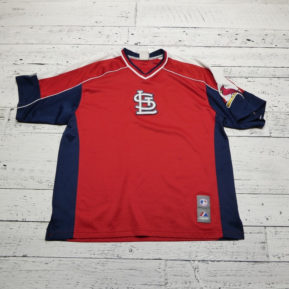 Vintage St Louis Cardinals Shirt Jersey Adult XL Red Mens Majestic MLB Baseball
